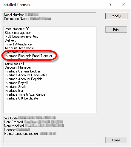 Installed Licenses